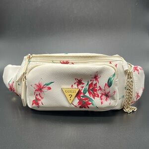 Guess White Floral Crossbody or Belt Fanny Pack Bag